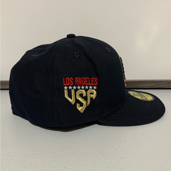 Los Angeles Dodgers New Era Navy 2023 Fourth of July 59FIFTY Fitted Hat-New - Picture 2 of 10